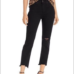 724 High Rise Straight Crop in Black Pixel